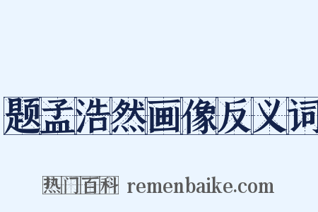 题孟浩然画像反义词是什么意思的图片